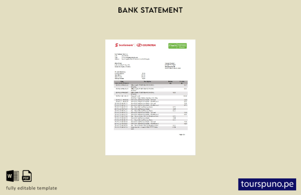 listo para imprimir plantilla de word   extracto bancario de Colombia Scotiabank